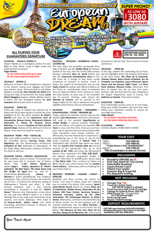 European Dream 2.0 $2980