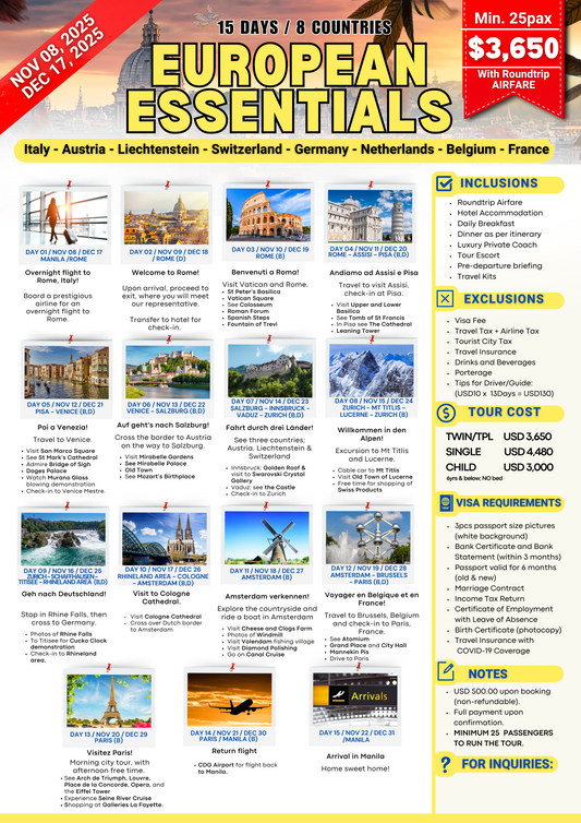 Europe Essentials $3850