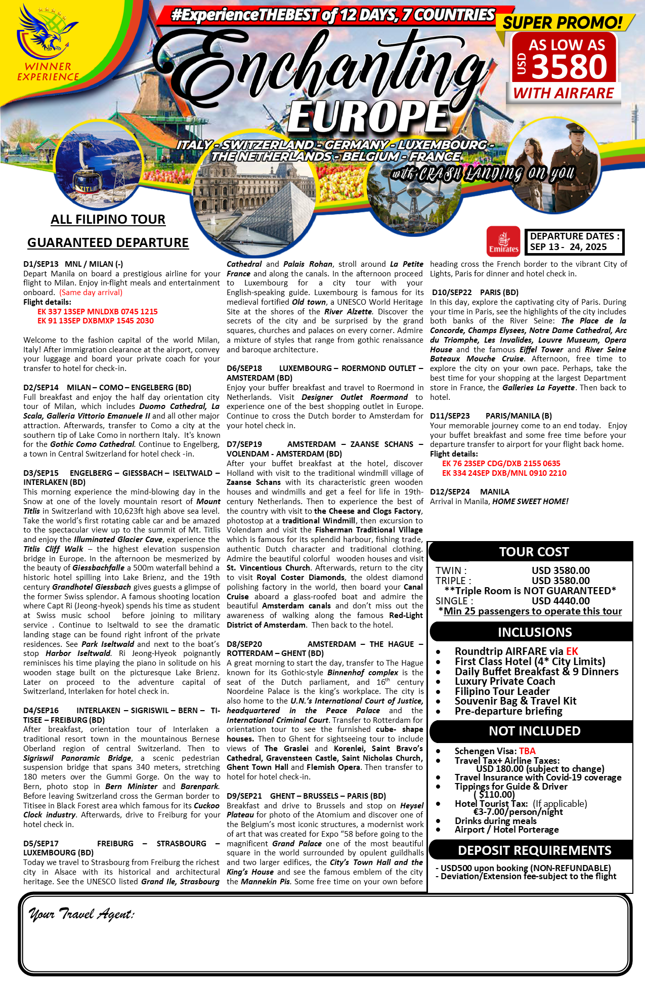 Enchanting Europe $3580