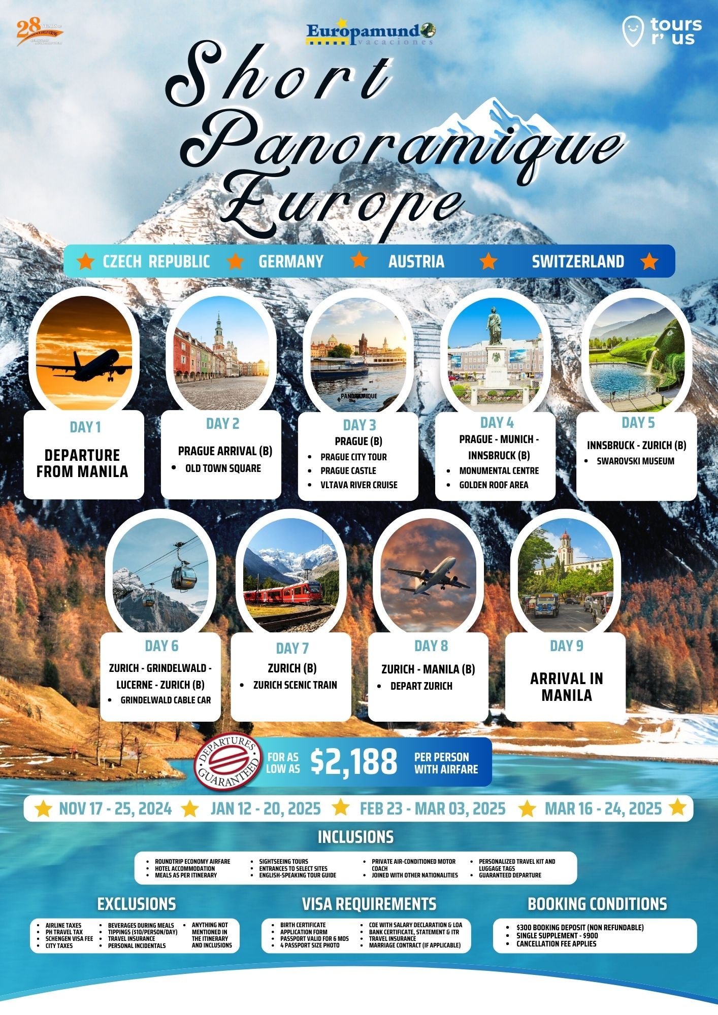 Short Panoramique Europe $2188