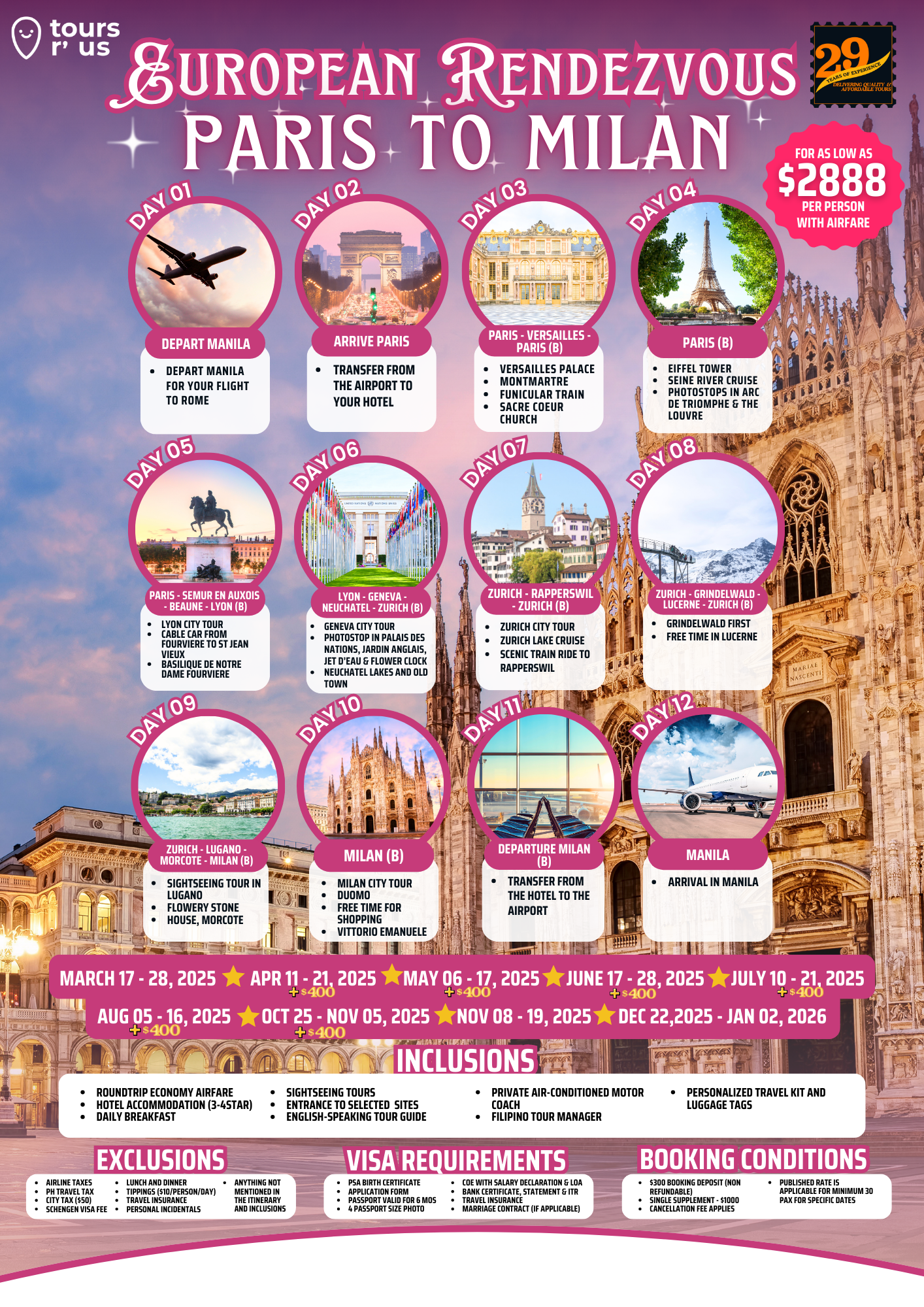Paris to Milan $2888